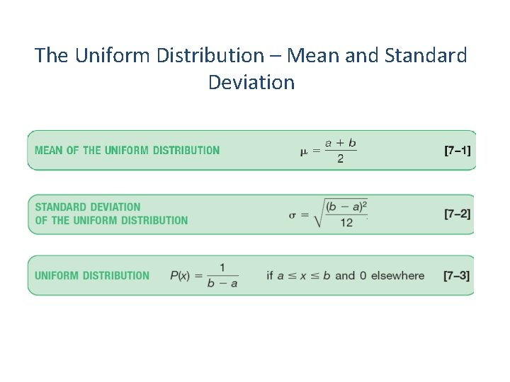 The Uniform Distribution – Mean and Standard Deviation 