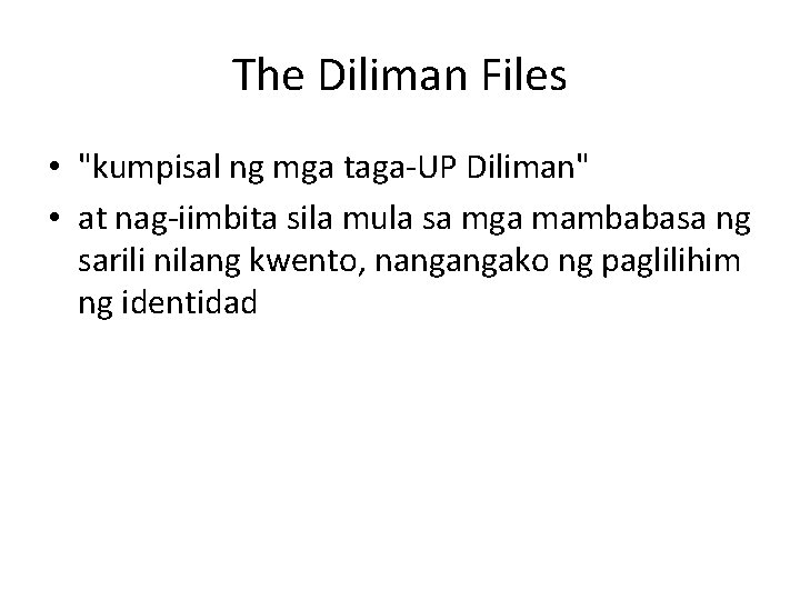 The Diliman Files • "kumpisal ng mga taga-UP Diliman" • at nag-iimbita sila mula