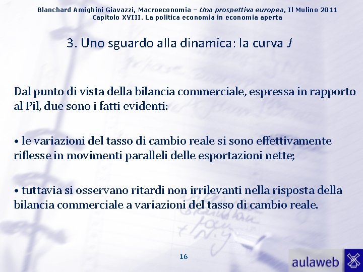 Blanchard Amighini Giavazzi, Macroeconomia – Una prospettiva europea, Il Mulino 2011 Capitolo XVIII. La