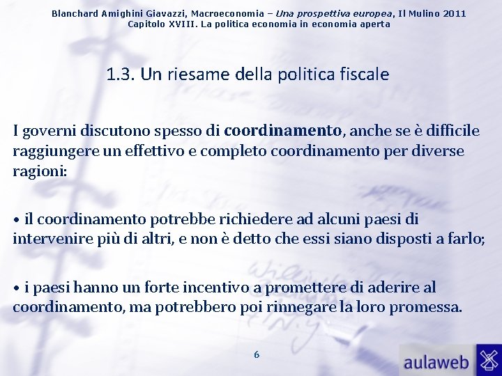 Blanchard Amighini Giavazzi, Macroeconomia – Una prospettiva europea, Il Mulino 2011 Capitolo XVIII. La