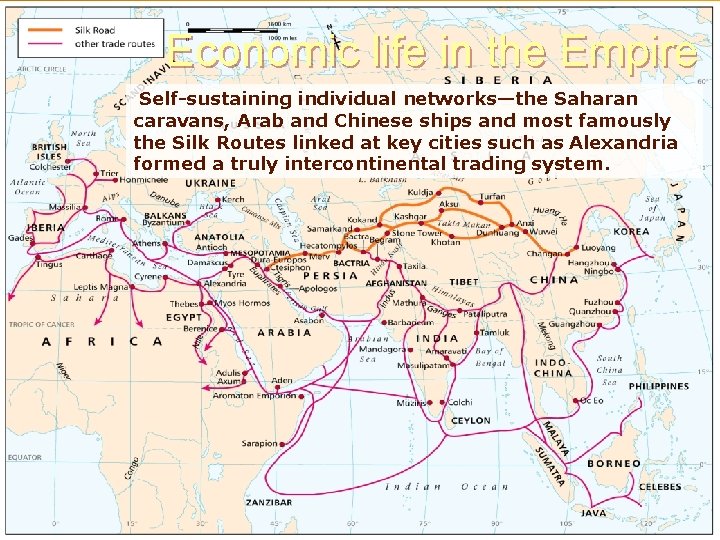 Economic life in the Empire Self-sustaining individual networks—the Saharan caravans, Arab and Chinese ships