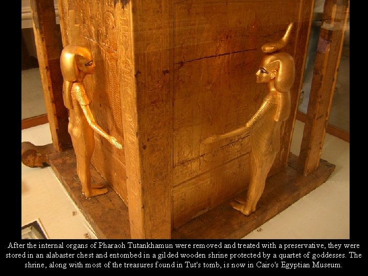 After the internal organs of Pharaoh Tutankhamun were removed and treated with a preservative,