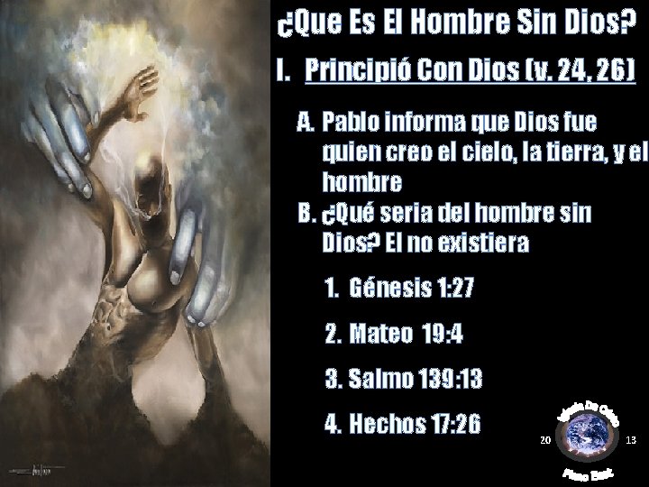 ¿Que Es El Hombre Sin Dios? I. Principió Con Dios (v. 24, 26) A.