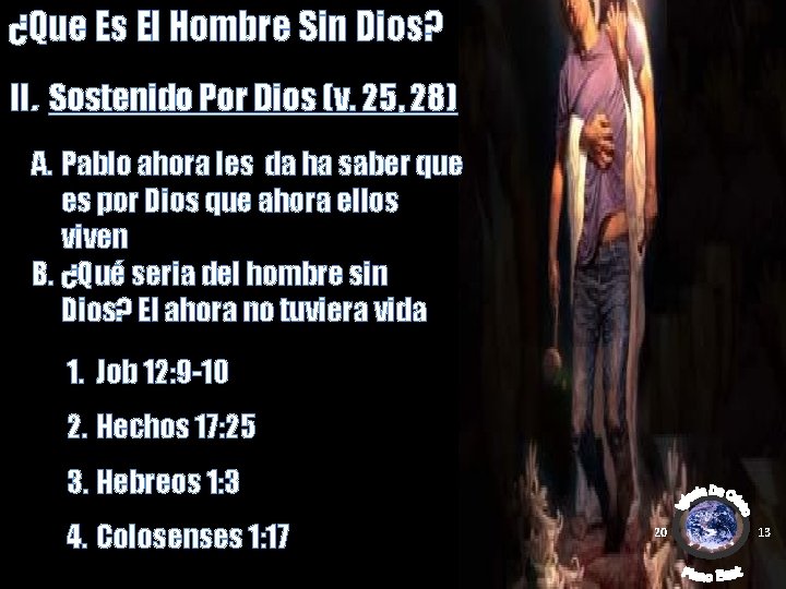 ¿Que Es El Hombre Sin Dios? II. Sostenido Por Dios (v. 25, 28) A.