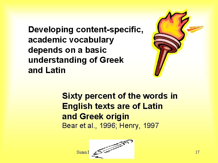 Developing content-specific, academic vocabulary depends on a basic understanding of Greek and Latin Sixty