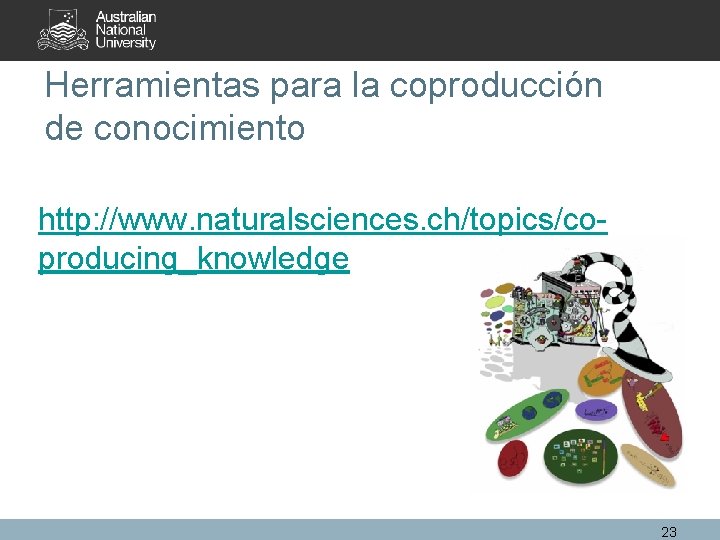 Herramientas para la coproducción de conocimiento http: //www. naturalsciences. ch/topics/coproducing_knowledge 23 