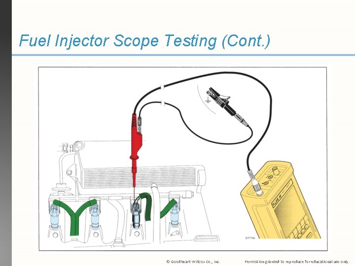 Fuel Injector Scope Testing (Cont. ) © Goodheart-Willcox Co. , Inc. Permission granted to