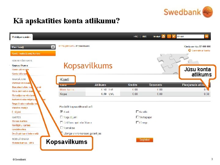 Kā apskatīties konta atlikumu? Jūsu konta atlikums Kopsavilkums 