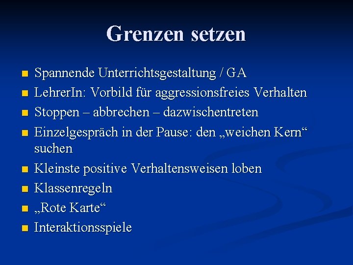 Grenzen setzen n n n n Spannende Unterrichtsgestaltung / GA Lehrer. In: Vorbild für