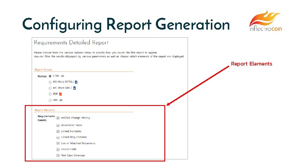 Configuring Report Generation Report Elements 