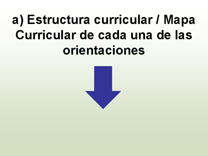 a) Estructura curricular / Mapa Curricular de cada una de las orientaciones 