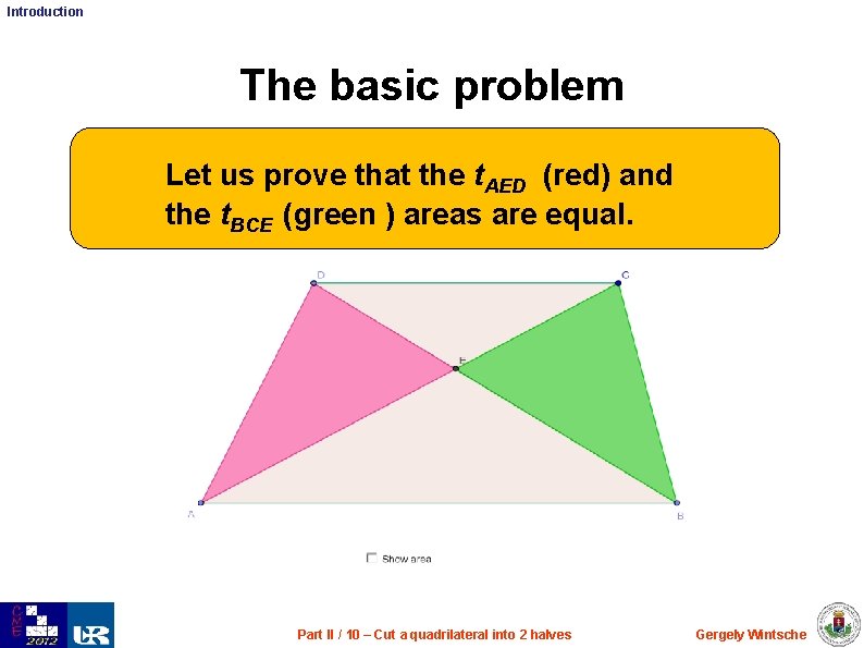 Introduction The basic problem Let us prove that the t. AED (red) and the