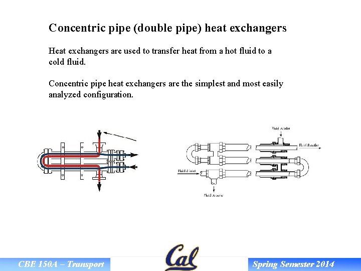 Concentric pipe (double pipe) heat exchangers Heat exchangers are used to transfer heat from
