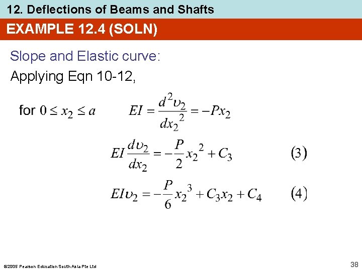 12. Deflections of Beams and Shafts EXAMPLE 12. 4 (SOLN) Slope and Elastic curve: