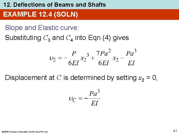 12. Deflections of Beams and Shafts EXAMPLE 12. 4 (SOLN) Slope and Elastic curve: