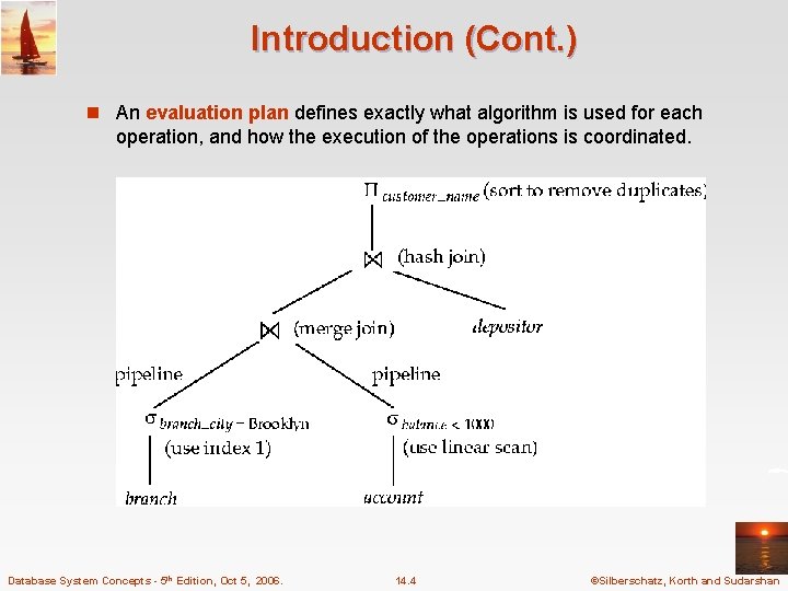 Introduction (Cont. ) n An evaluation plan defines exactly what algorithm is used for