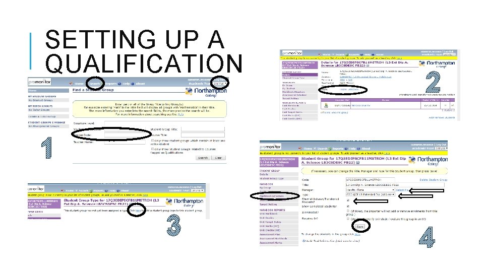 SETTING UP A QUALIFICATION 2 1 3 4 SETTING UP A QUALIFICATION 2 1 3 4