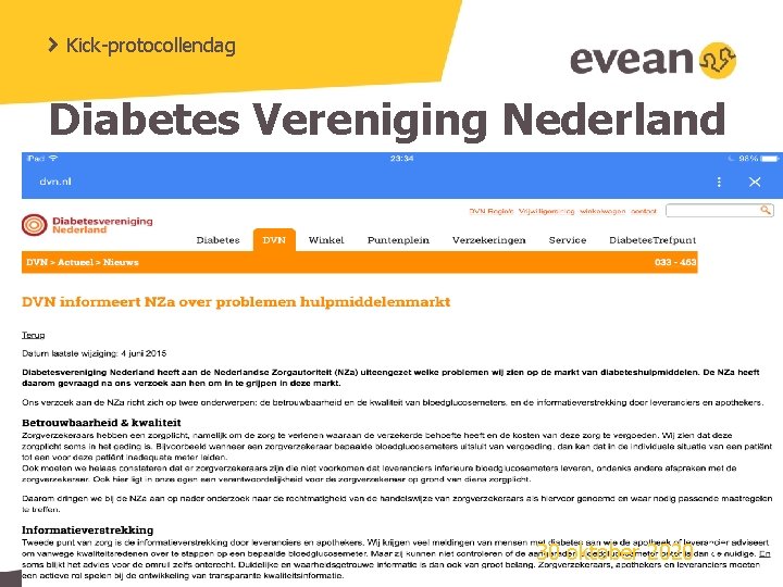 Kick-protocollendag Diabetes Vereniging Nederland 30 oktober 2020 32 