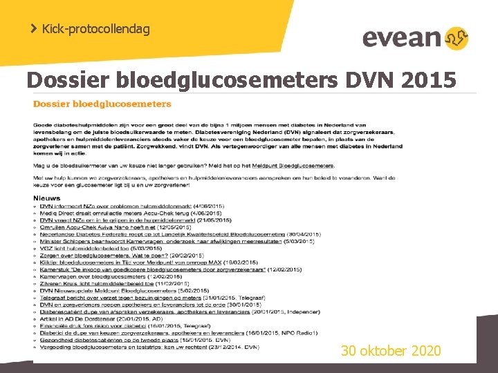 Kick-protocollendag Dossier bloedglucosemeters DVN 2015 30 oktober 2020 33 