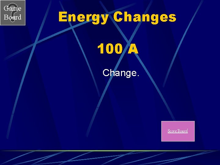 Game Board Energy Changes 100 A Change. Score Board 