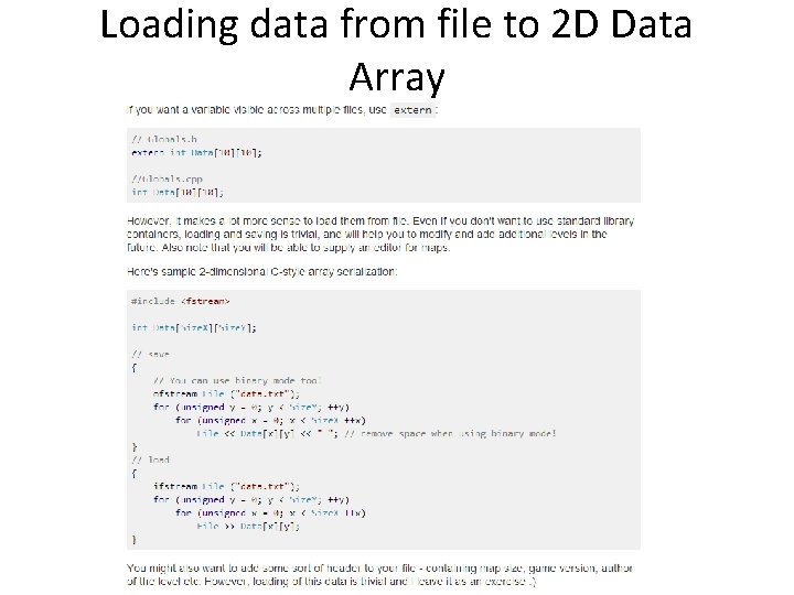 Loading data from file to 2 D Data Array 