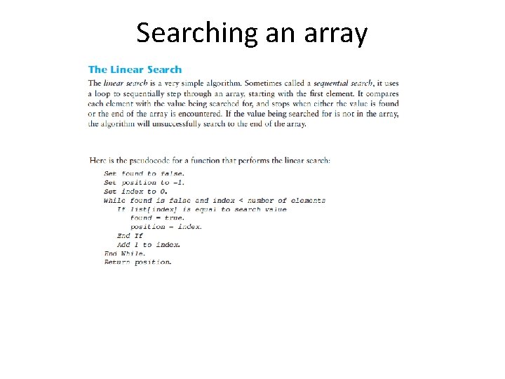 Searching an array 