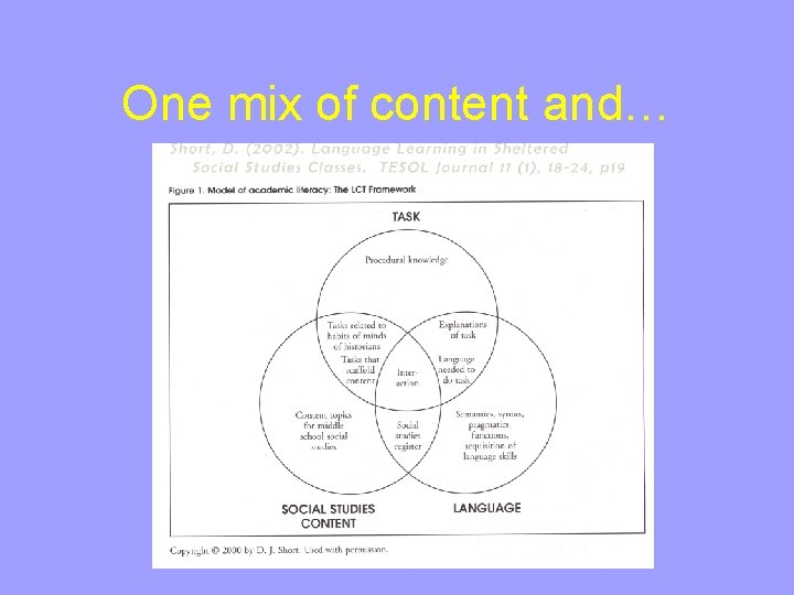 One mix of content and… 