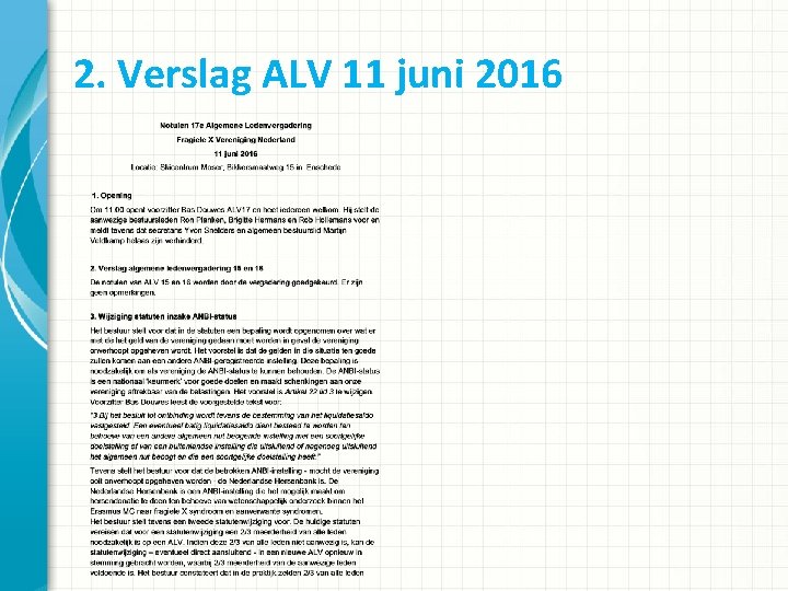 2. Verslag ALV 11 juni 2016 