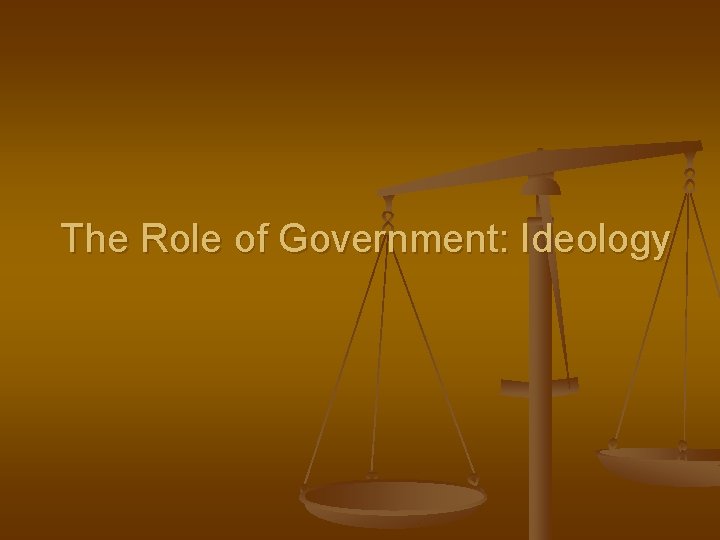 The Role of Government: Ideology 