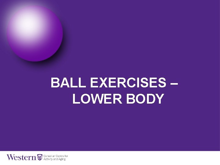 BALL EXERCISES – LOWER BODY 