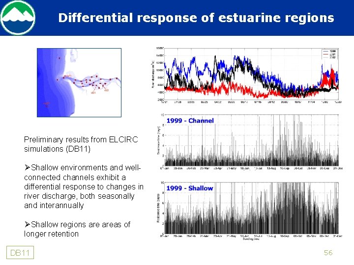 Differential response of estuarine regions Preliminary results from ELCIRC simulations (DB 11) ØShallow environments