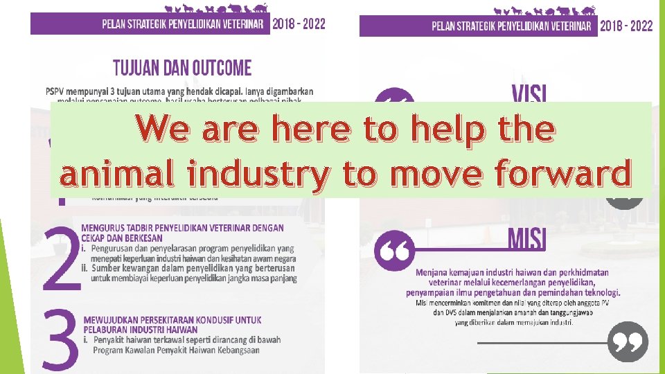 We are here to help the animal industry to move forward 
