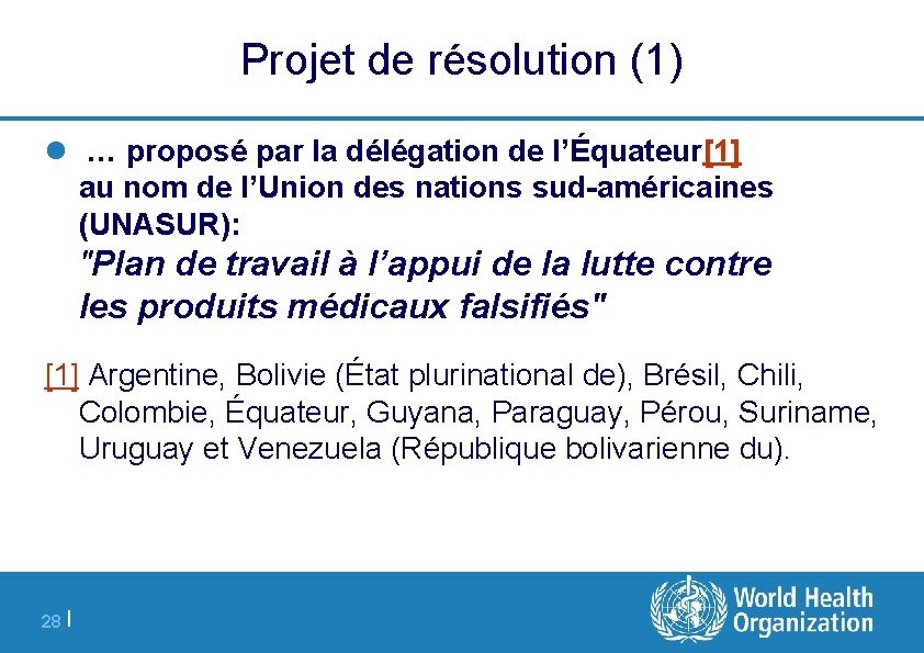 Projet de résolution (1) l … proposé par la délégation de l’Équateur[1] au nom