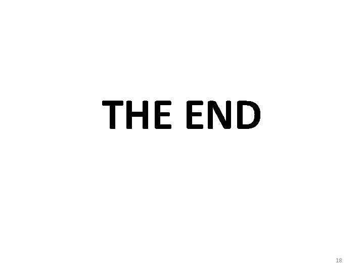 THE END 18 