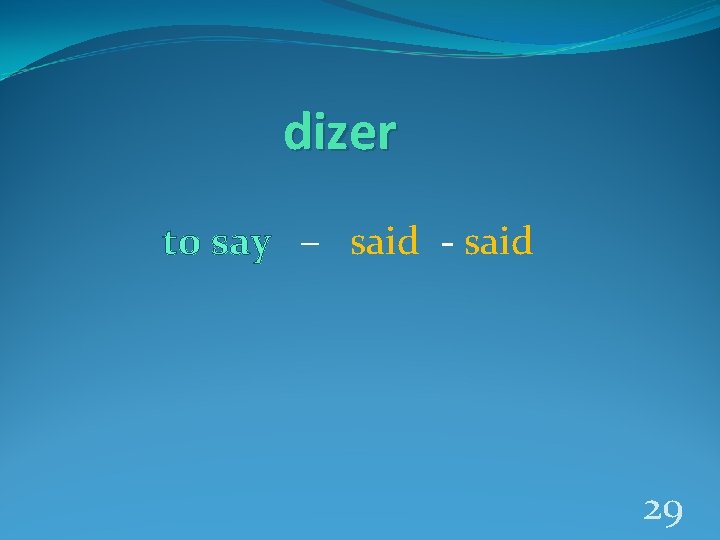 dizer to say – said - said 29 