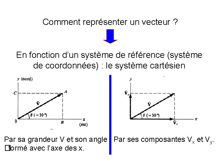 Comment représenter un vecteur ? En fonction d’un système de référence (système de coordonnées)