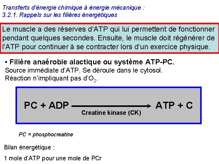 Transferts d’énergie chimique à énergie mécanique : 3. 2. 1. Rappels sur les filières