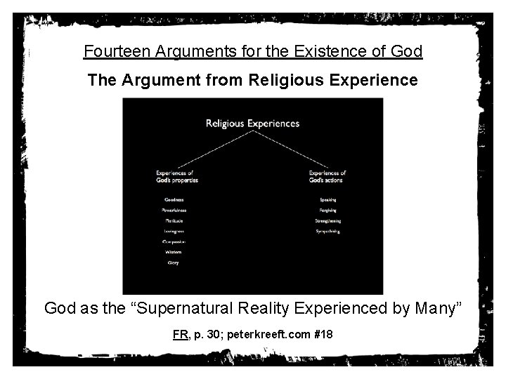 Fourteen Arguments for the Existence of God The Argument from Religious Experience God as