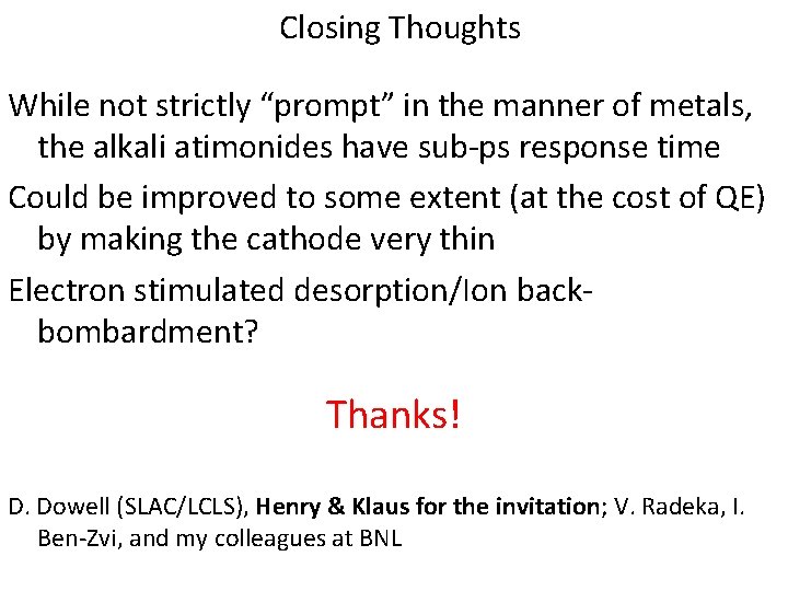Closing Thoughts While not strictly “prompt” in the manner of metals, the alkali atimonides