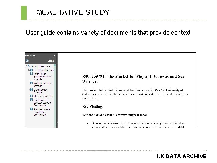 QUALITATIVE STUDY ………………………………………………………………. . User guide contains variety of documents that provide context …………………………………………………………………….