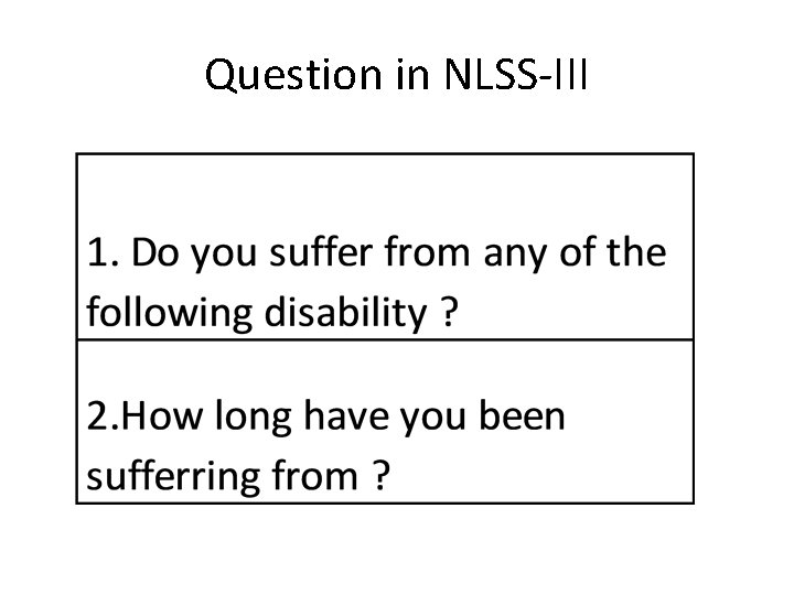 Question in NLSS-III 