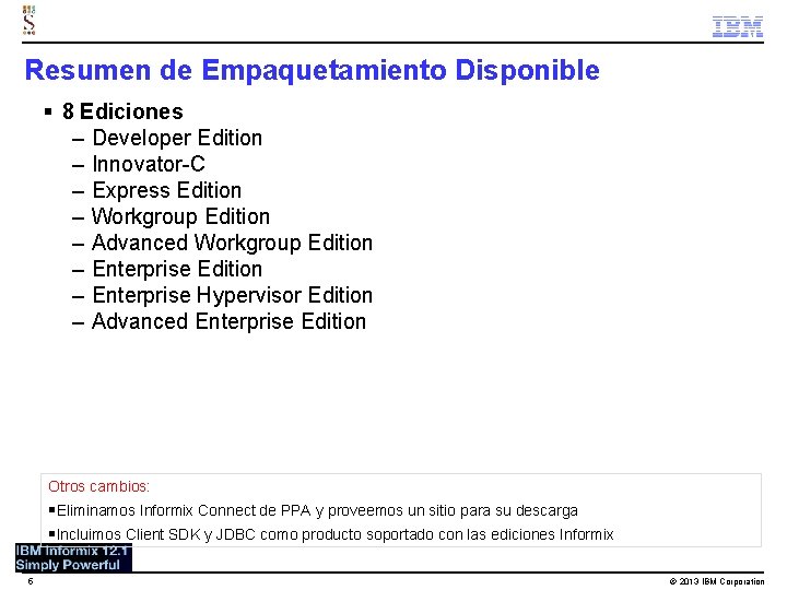 Resumen de Empaquetamiento Disponible § 8 Ediciones – Developer Edition – Innovator-C – Express