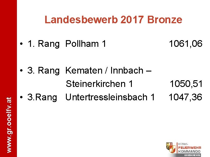 Landesbewerb 2017 Bronze www. gr. ooelfv. at • 1. Rang Pollham 1 1061, 06