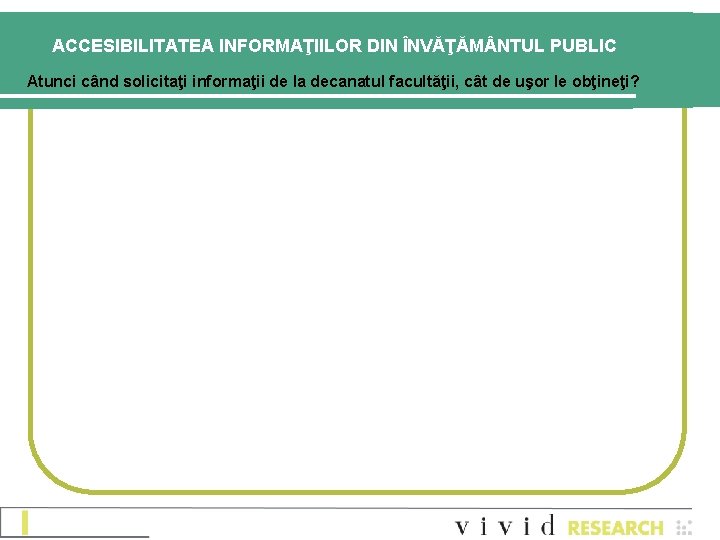 ACCESIBILITATEA INFORMAŢIILOR DIN ÎNVĂŢĂM NTUL PUBLIC Atunci când solicitaţi informaţii de la decanatul facultăţii, ACCESIBILITATEA INFORMAŢIILOR DIN ÎNVĂŢĂM NTUL PUBLIC Atunci când solicitaţi informaţii de la decanatul facultăţii,
