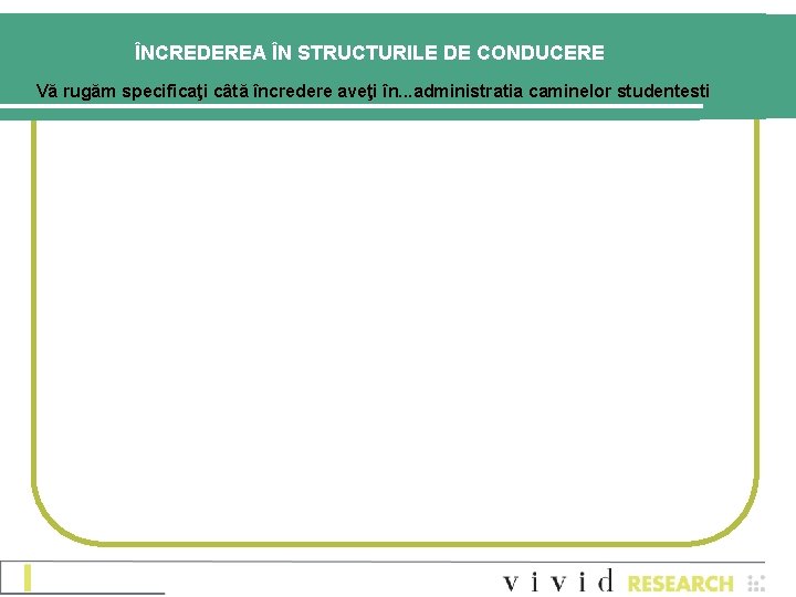 ÎNCREDEREA ÎN STRUCTURILE DE CONDUCERE Vă rugăm specificaţi câtă încredere aveţi în. . .