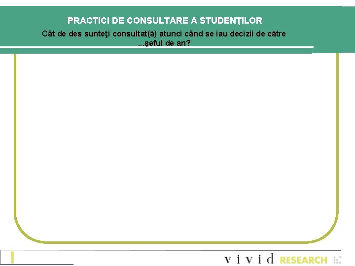 PRACTICI DE CONSULTARE A STUDENŢILOR Cât de des sunteţi consultat(ă) atunci când se iau