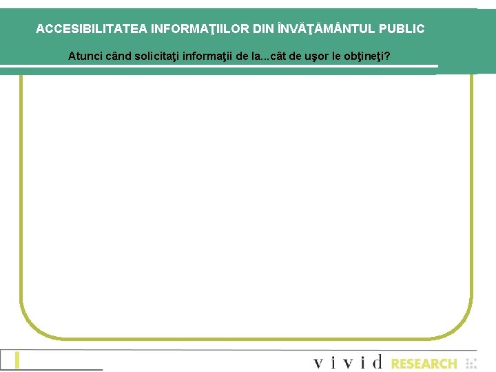 ACCESIBILITATEA INFORMAŢIILOR DIN ÎNVĂŢĂM NTUL PUBLIC Atunci când solicitaţi informaţii de la. . .