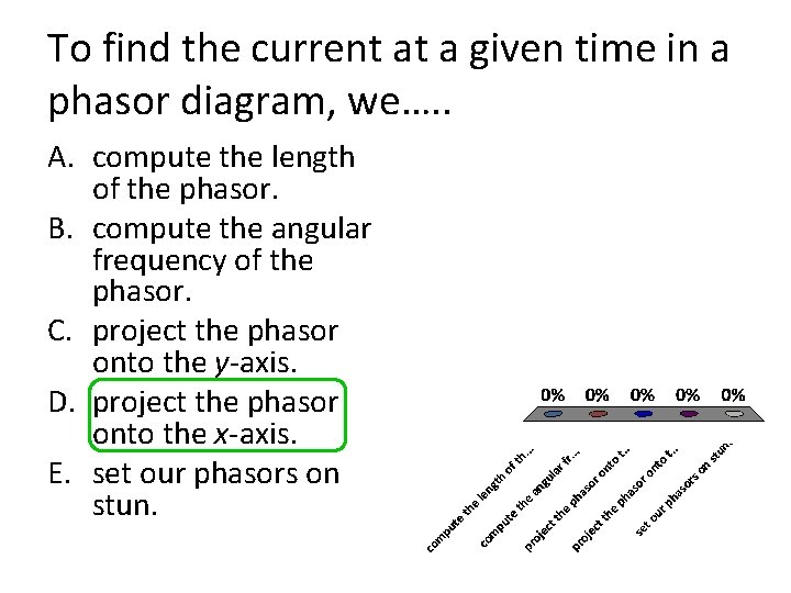 To find the current at a given time in a phasor diagram, we…. .