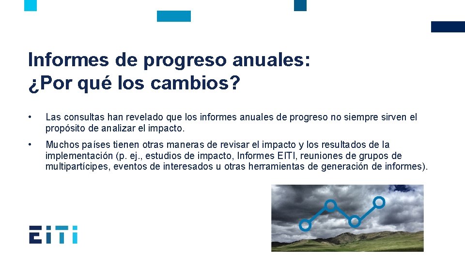 Informes de progreso anuales: ¿Por qué los cambios? • Las consultas han revelado que