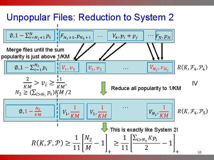 Unpopular Files: Reduction to System 2 … … Merge files until the sum popularity